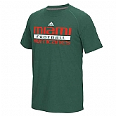 Miami Hurricanes Sideline Practice Football Ultimate Short Sleeve Climalite WEM T-Shirt - Green,baseball caps,new era cap wholesale,wholesale hats